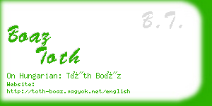 boaz toth business card